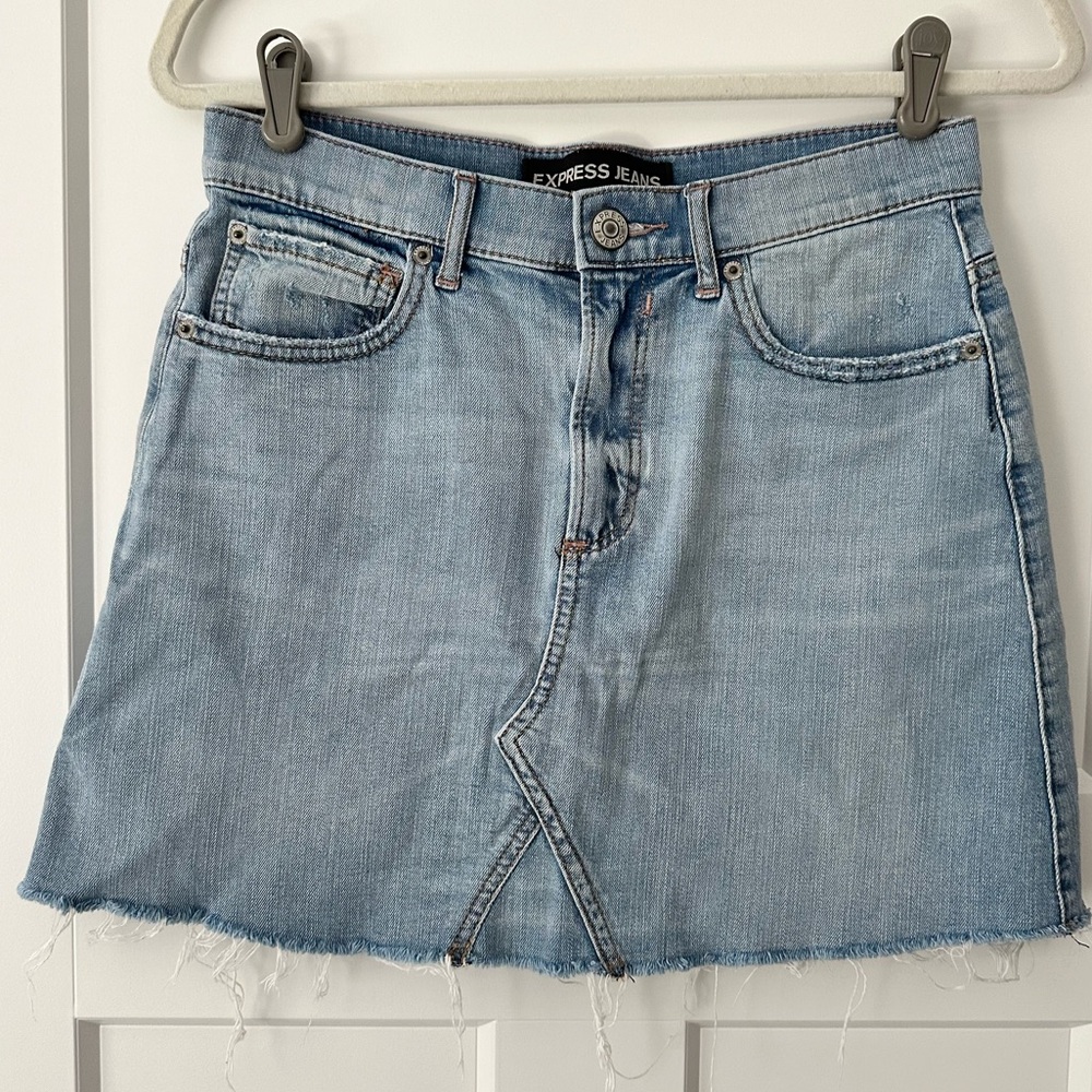 Express | Raw Hem A- Line Mini Skirt